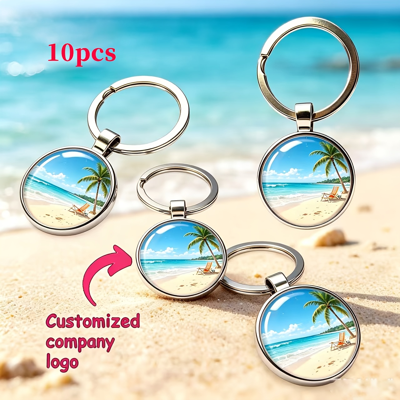 TEMU [customization] 10/30pcs Personalized Custom Keychains As Corporate Giveaways, Keychains, Business Brand Logos, Bulk Corporate Event Giveaways,