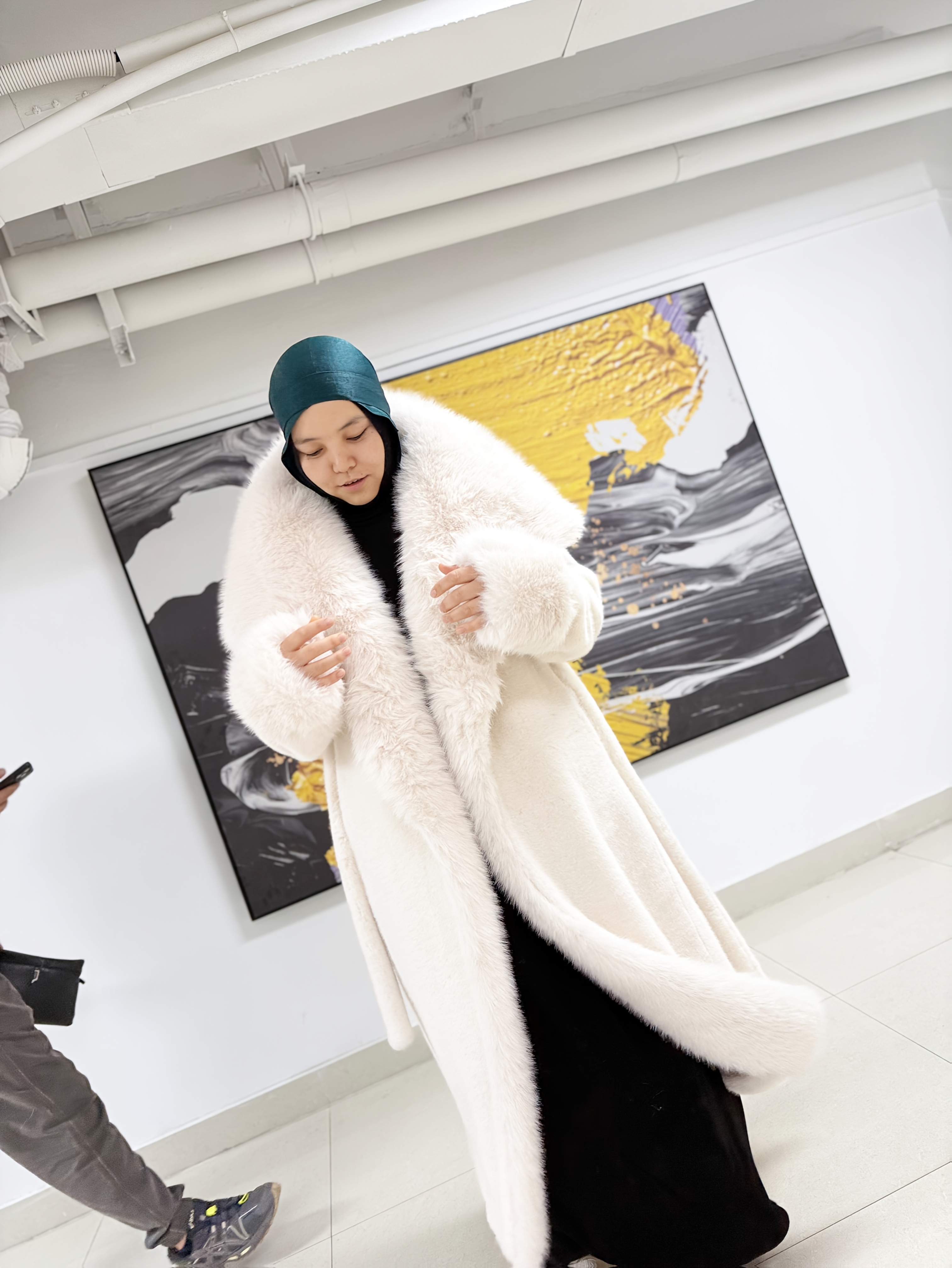 plus size womens plus size elegant long fur coat luxurious Temu