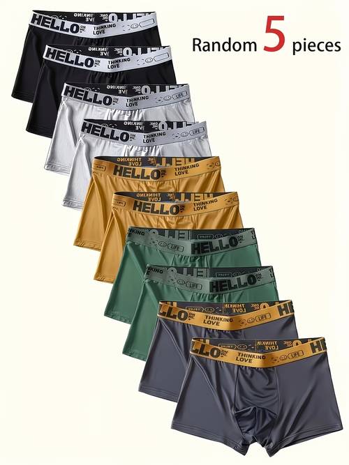 random 5pcs pc men s briefs easy solid colors close fitting and comfortable elastic waistband wear
