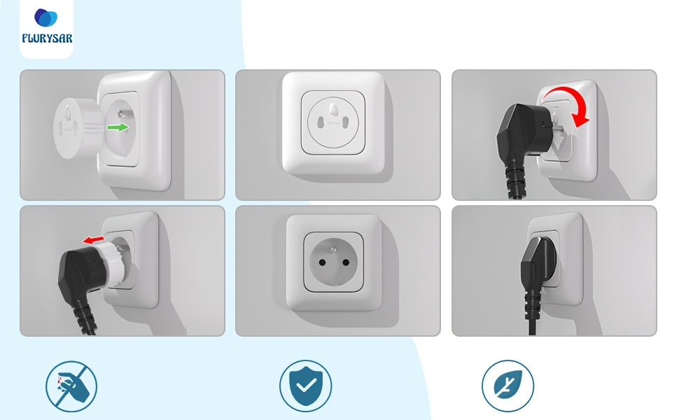 20-Pack Child Safety Outlet Covers - Easy Install, BPA-Free ABS Material, White - Compatible with French, German, Belgian, Polish, Slovak, Czech, Spanish, Dutch, and Norwegian Type E & F Sockets details 3