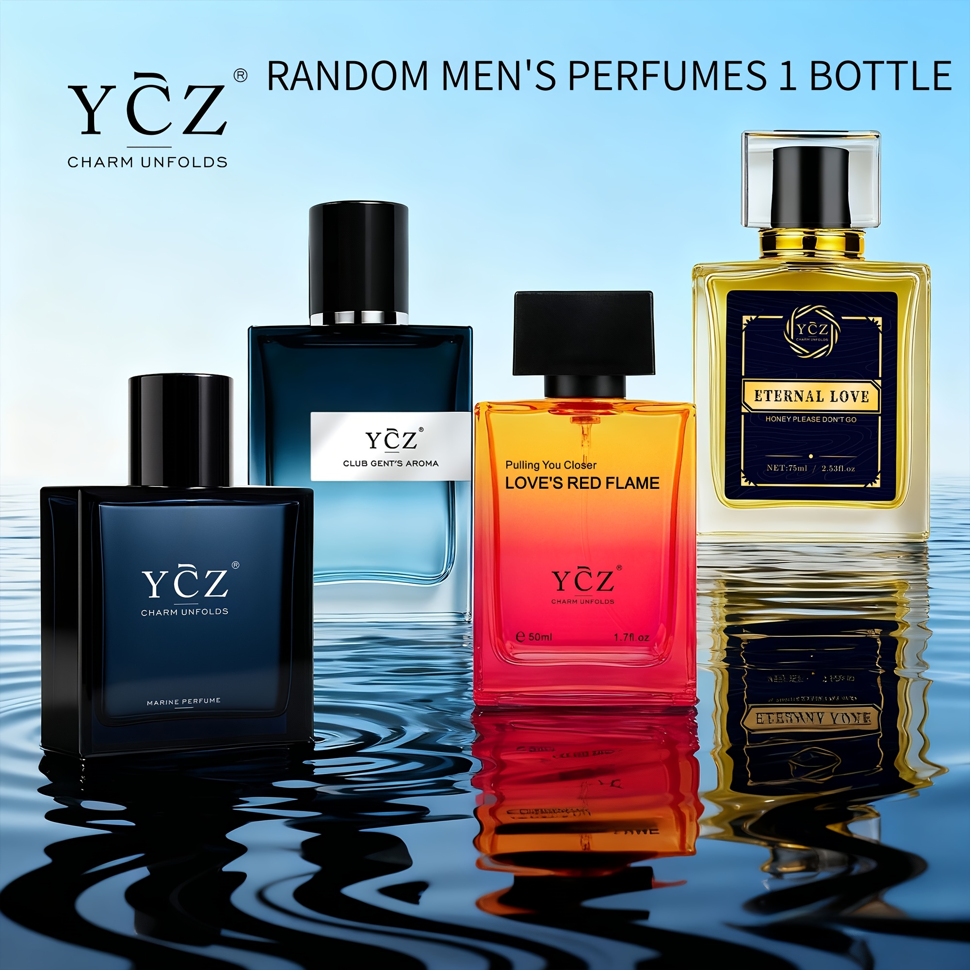 Random 1 Bottle Of Pheromone Ycz Brand 4 Fragrance Single Bottle Random Delivery Daily Versatile Commuting Anniversary Gift Perfume, 50ml Or 75ml