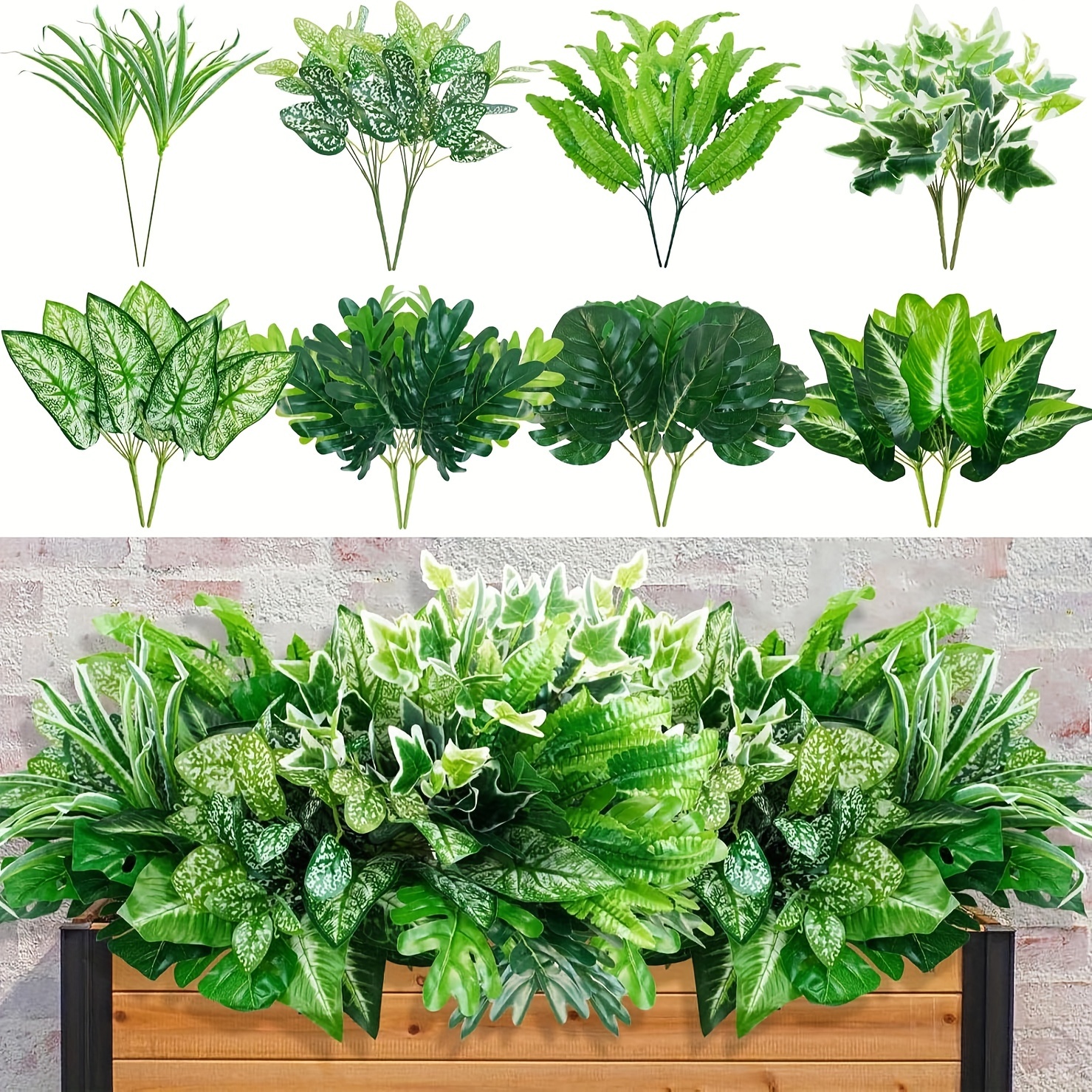 

16- , Ivy Bushes, Plastic , , Decor, No Needed, For , , / Use, No Container Included