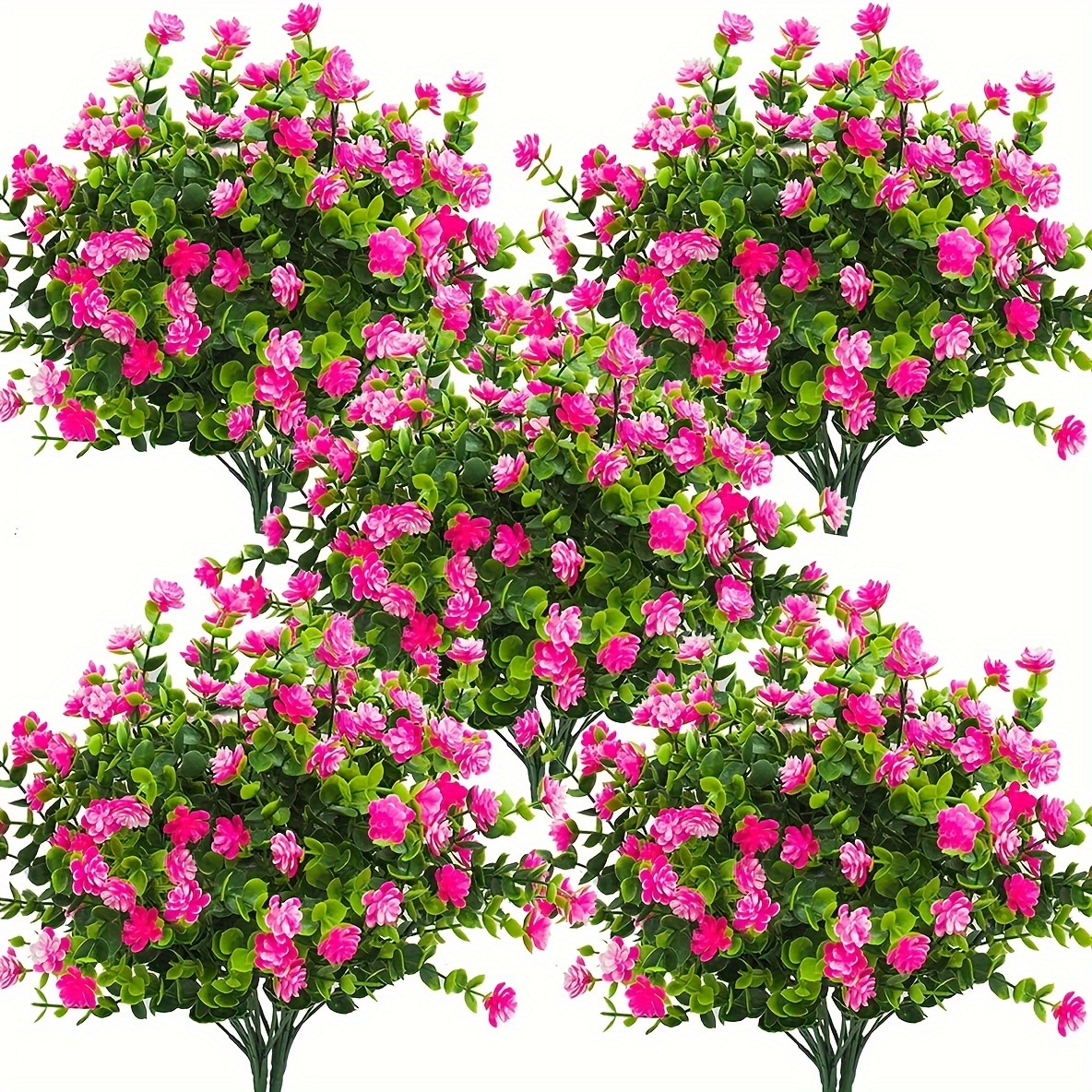 

10pcs, Outdoor Simulation Flowers, Artificial Plastic Plants Uv Protection Shrubs, Suitable For Outdoor Indoor Home Garden Decoration, Spring Summer Decor