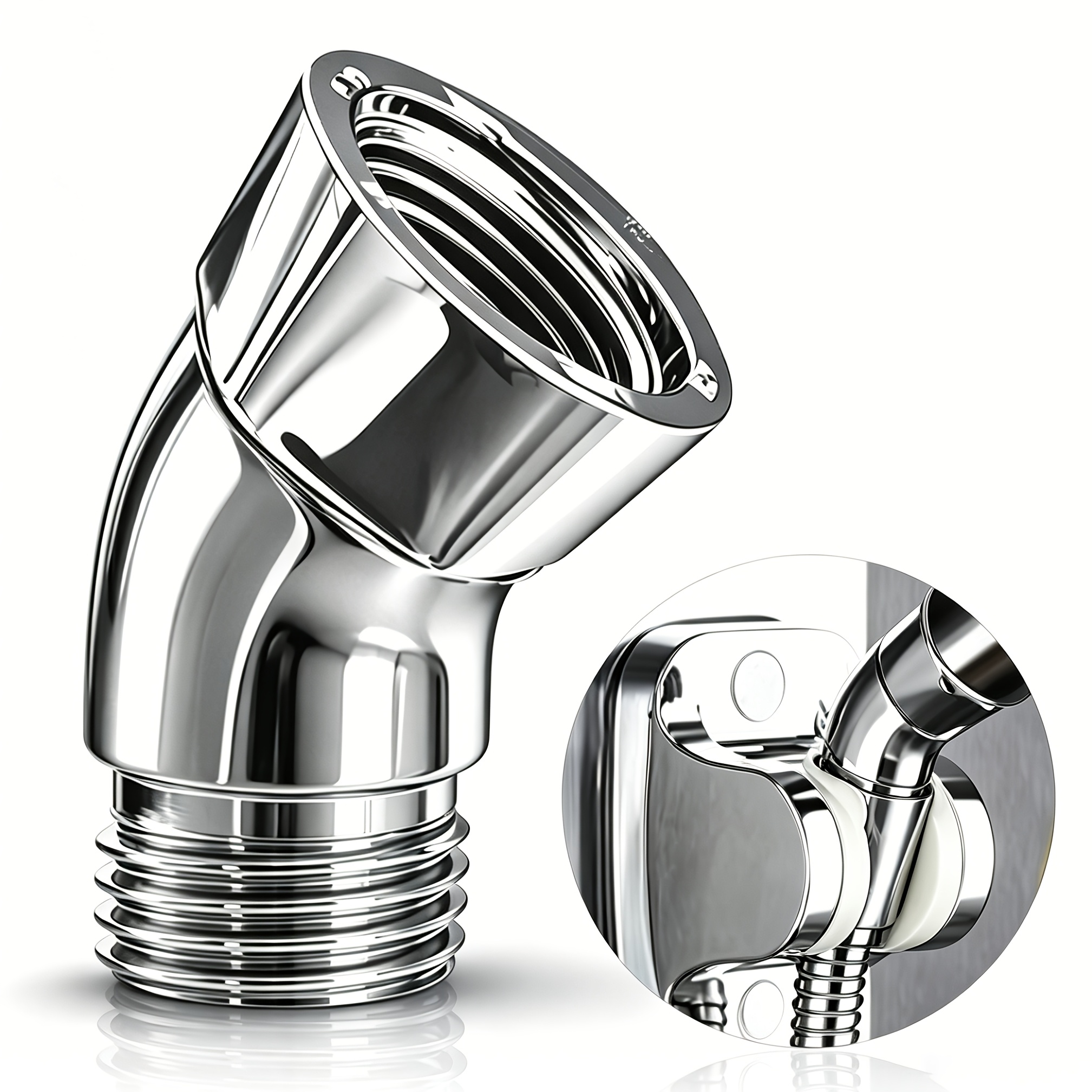 TEMU Showerhead Angle Converter, 1/2 Inch Universal Rotating Connector, Easily Fixes Showerhead Position, Suitable For All Standard Showerheads