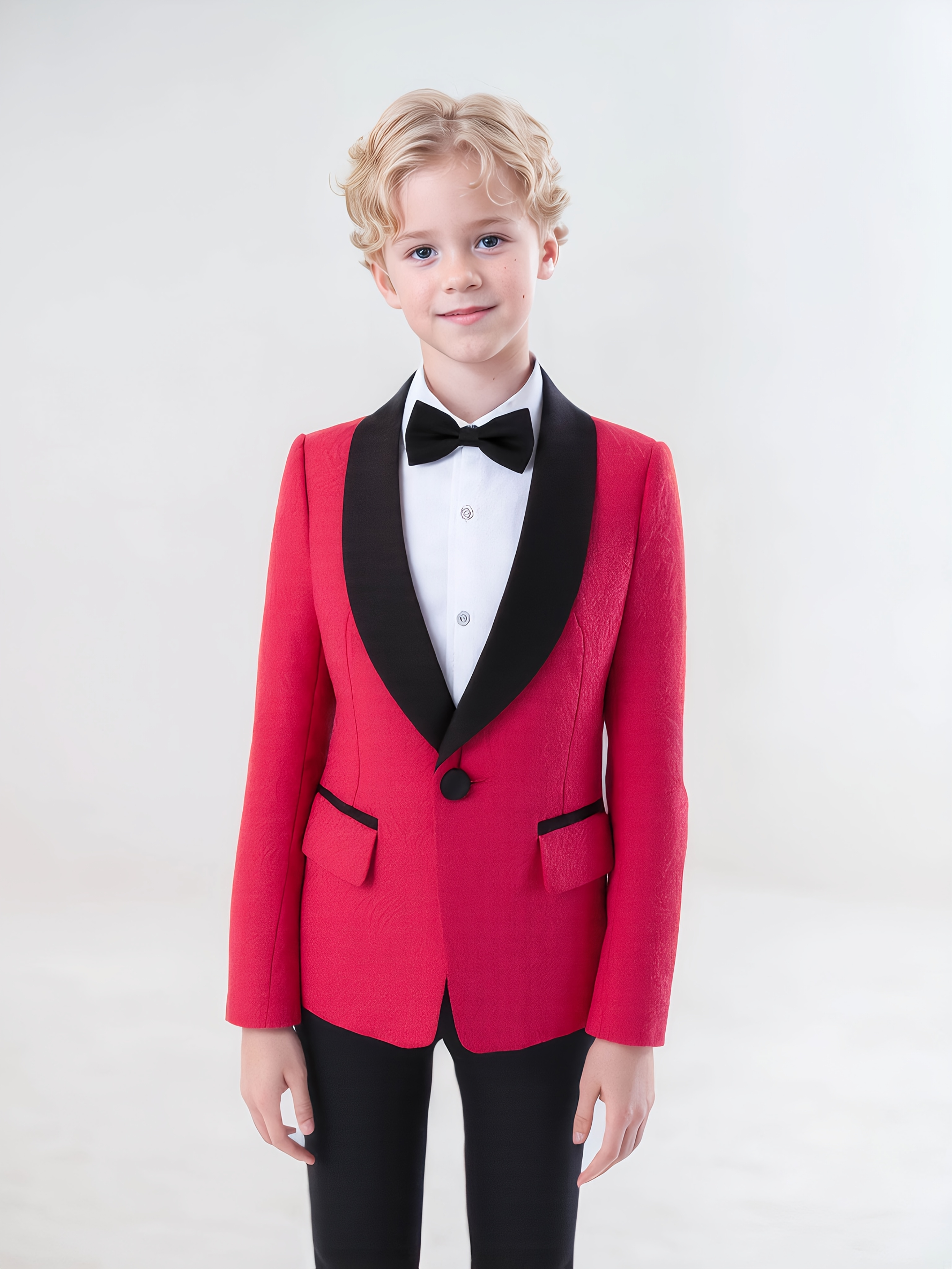 boys formal suit elegant red black vest Temu