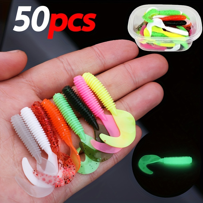 

50pcs Tail Swimbaits - Soft & Durable Lures For Trout, Crappie, Bass - Lead-free, Versatile For Saltwater & Freshwater, Excellent Gift For Anglers