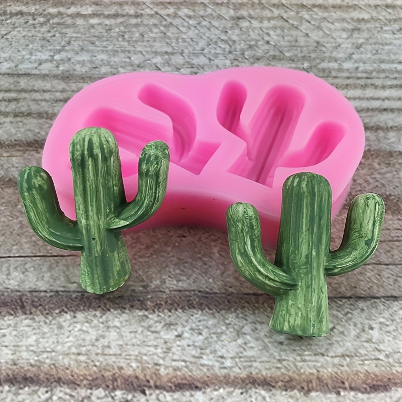 1pc, Two Cactus Fondant Chocolate Mold Forest Plant Meat Cake Decoration  Tool Chocolate Mold