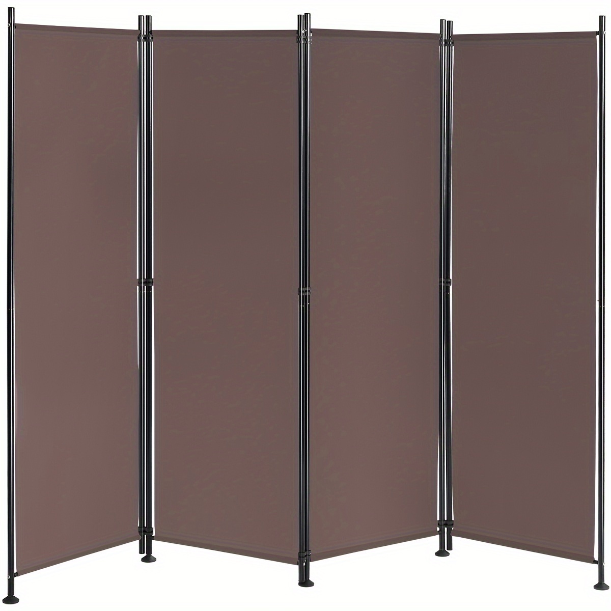 

Costway 4-panel Steel Frame Room Divider, Folding Privacy Screen, Home Interior Decoration, Brown, 67" Height X 88" Width