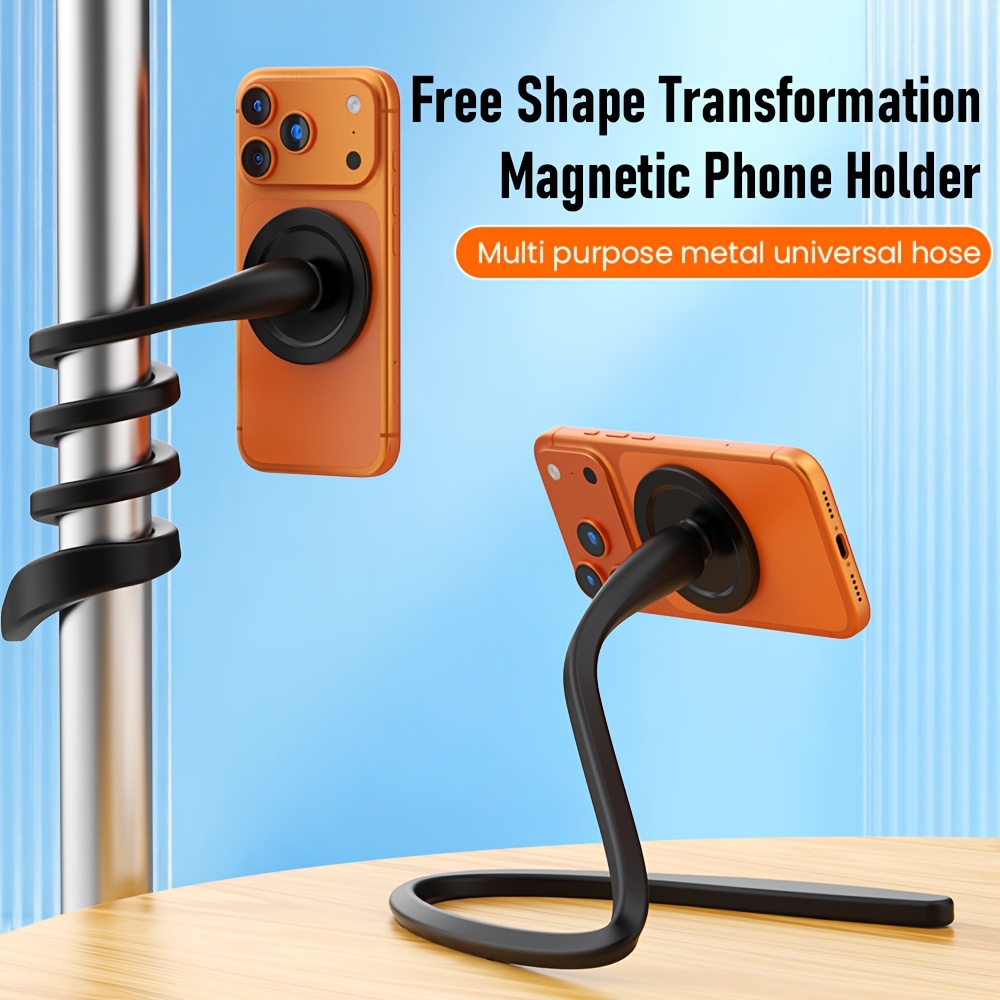 TEMU Support Téléphone Magnétique Col de Cygne, Support Flexible à Bras pour Bureau et Lit, Réglable à , Compatible avec les Iphones Magsafe et Tous
