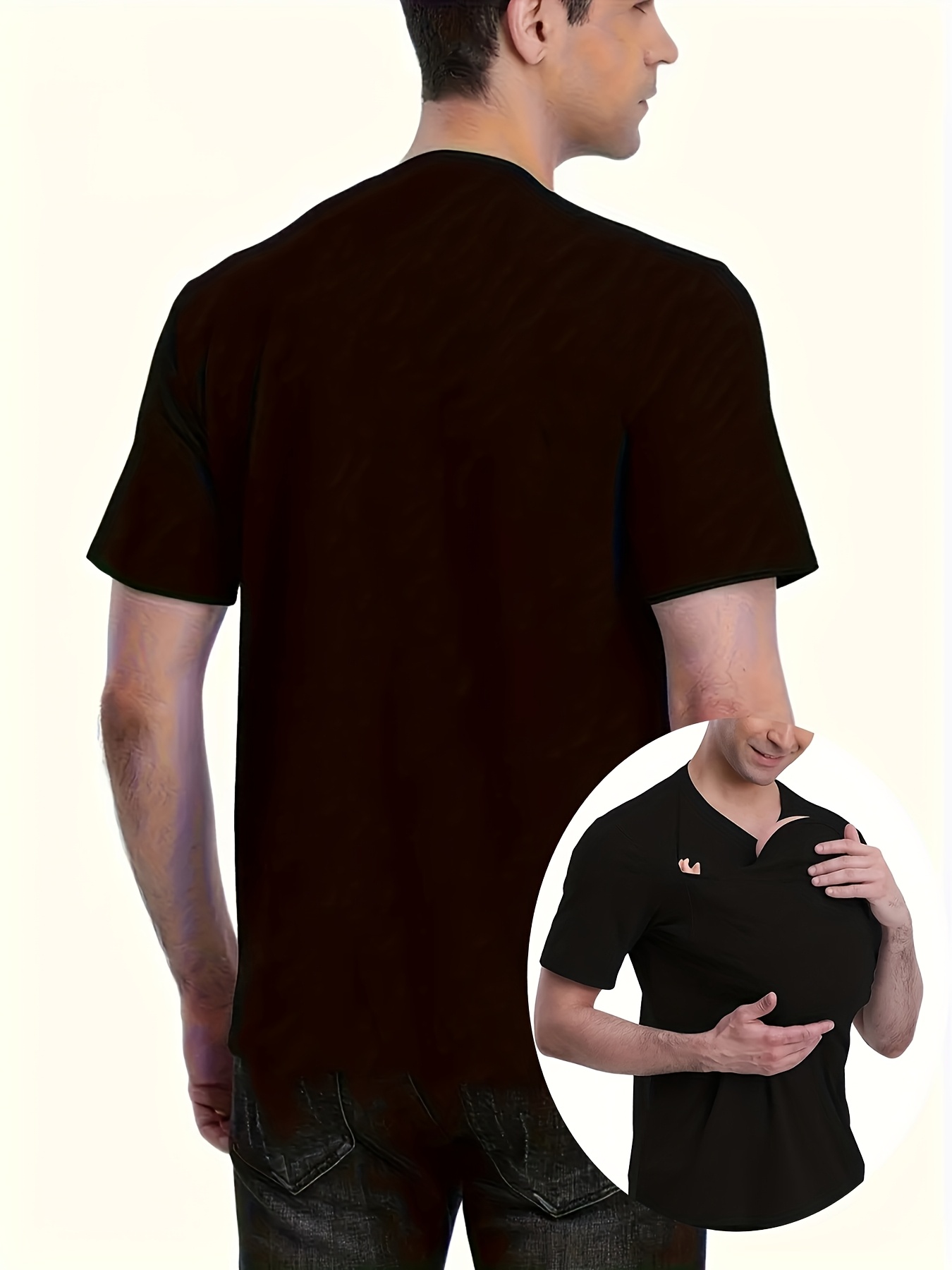 Fashionable Men's Casual T-Shirt with Kangaroo Pocket, Breathable Polyester Fiber, Crew Neck, Short Sleeves, Summer Casual Wear