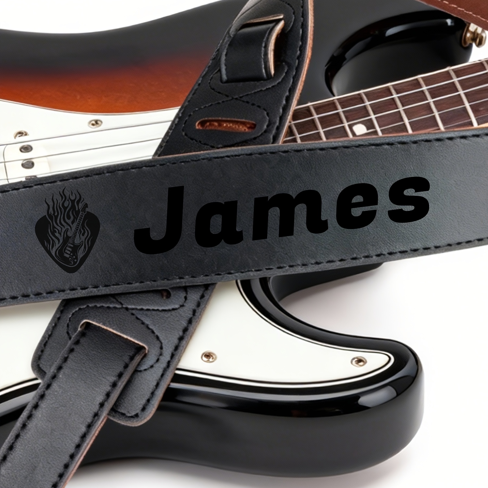 TEMU Guitar Strap, Personalized Text And Name, Suitable For Acoustic Guitar, Electric Guitar