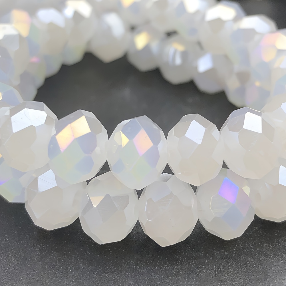 

Eleanbeads Ab White Czech Beads, Artificial Crystal, Loose Spacer Beads For Making - Ideal For Bracelets, Necklaces, Earrings, 4/6/8mm Sizes