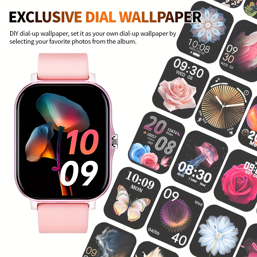 Hot 2024 new best-selling 1.83-inch full screen touch, Men's and Women's sports fashion smartwatch, dial/answer calls, step count, sports mode, distance tracking, call information prompt multifunctional smartwatch, suitable for iPhone and Android smartphones