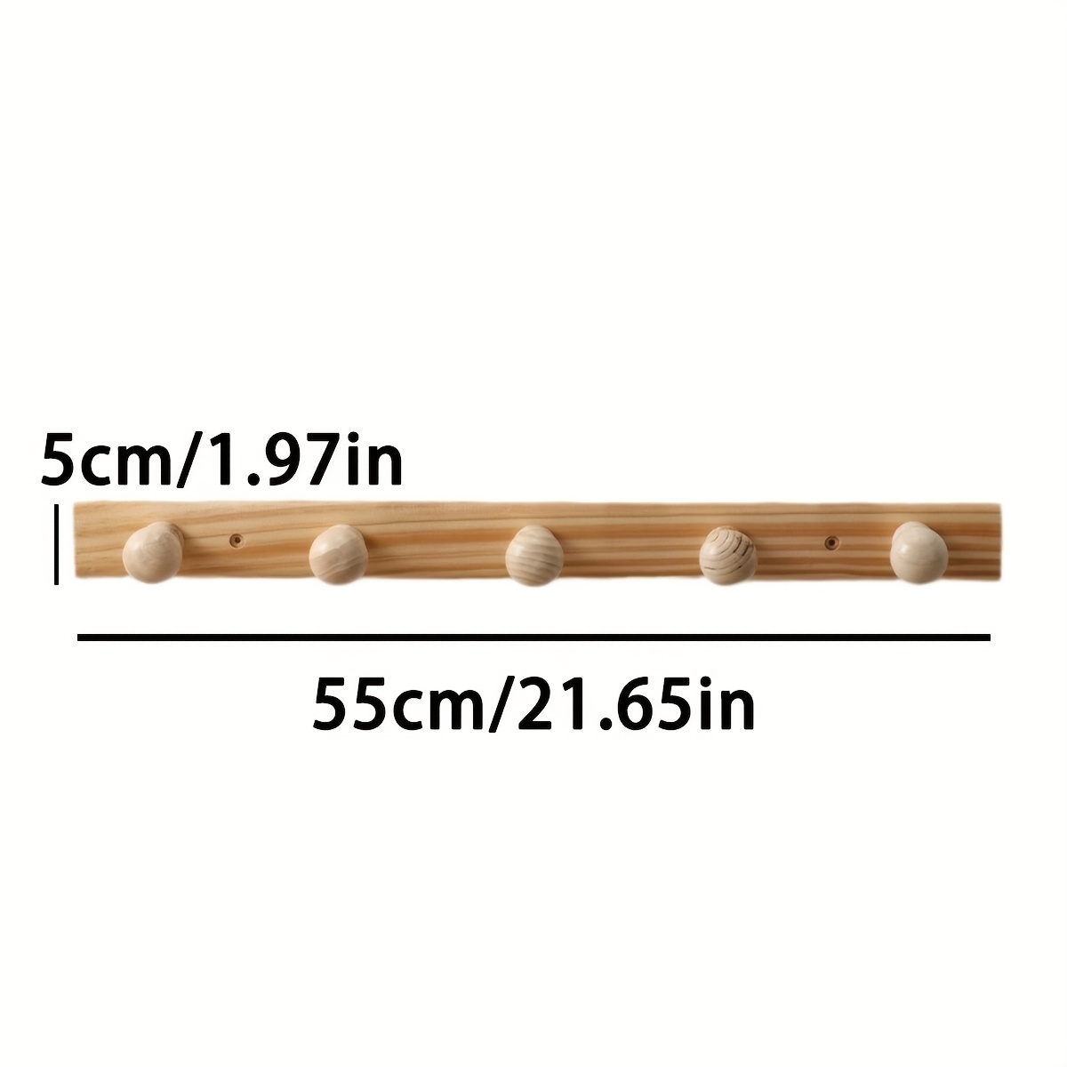 TEMU 1 Solid Wood Hat Storage Hook Wooden Wall Hanging Coat Hanger Back Door Clothes Hook