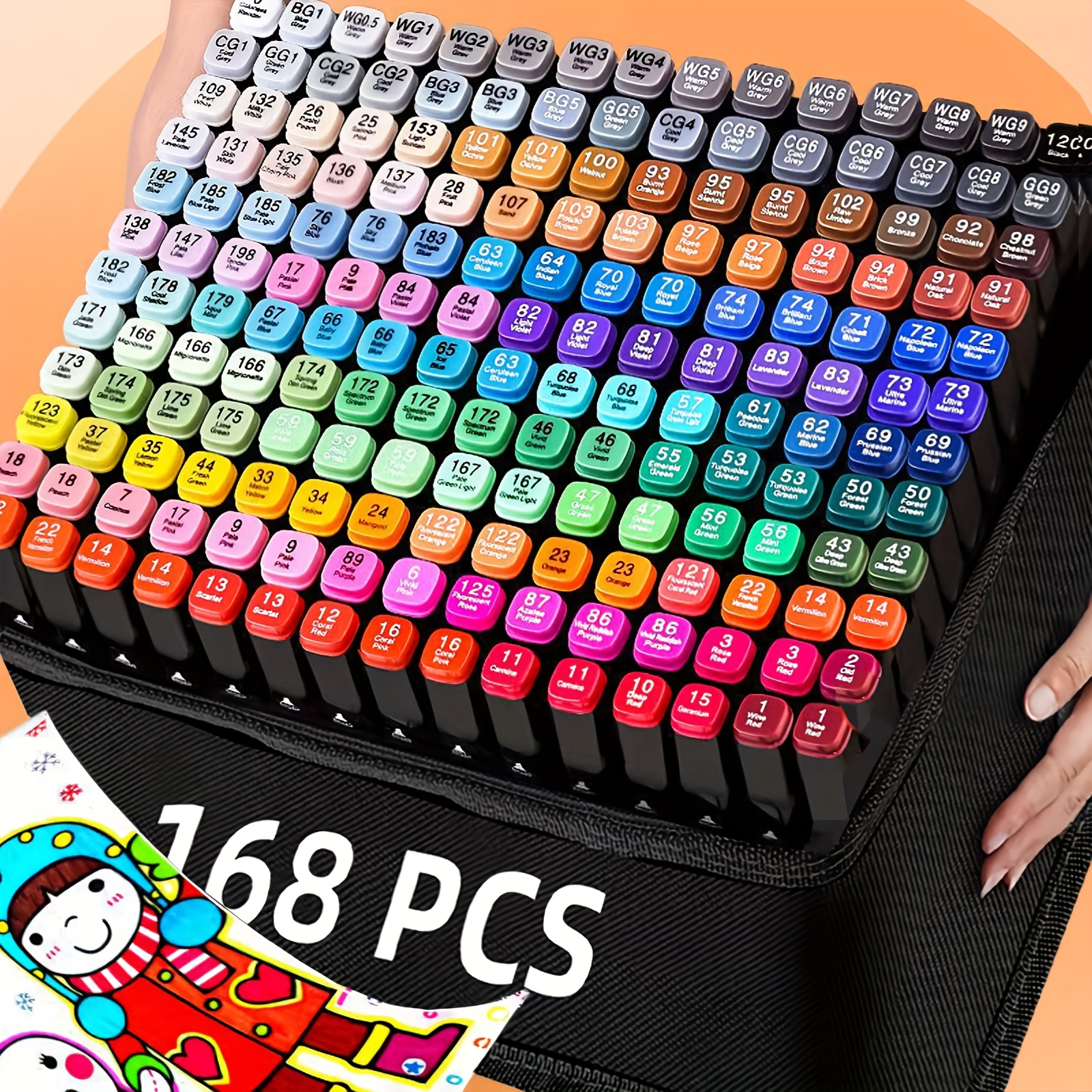 

Markers, 168 Colors Chisel & Fine Dual Tips Art Markers, Markers For Coloring, Drawing, Sketching, Card Making, Adults, Valentine's Day And Christmas Gift