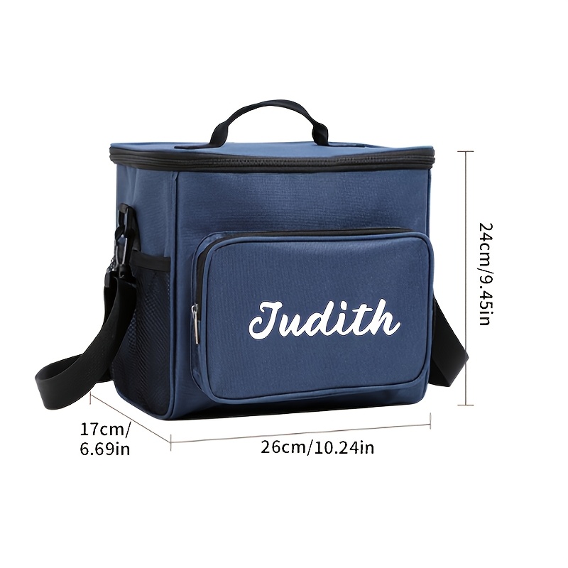 TEMU Nom ou texte à définir soi-même. Inclut une boîte à lunch isotherme multicolore en nylon double couche avec sac isotherme - Grande capacité,