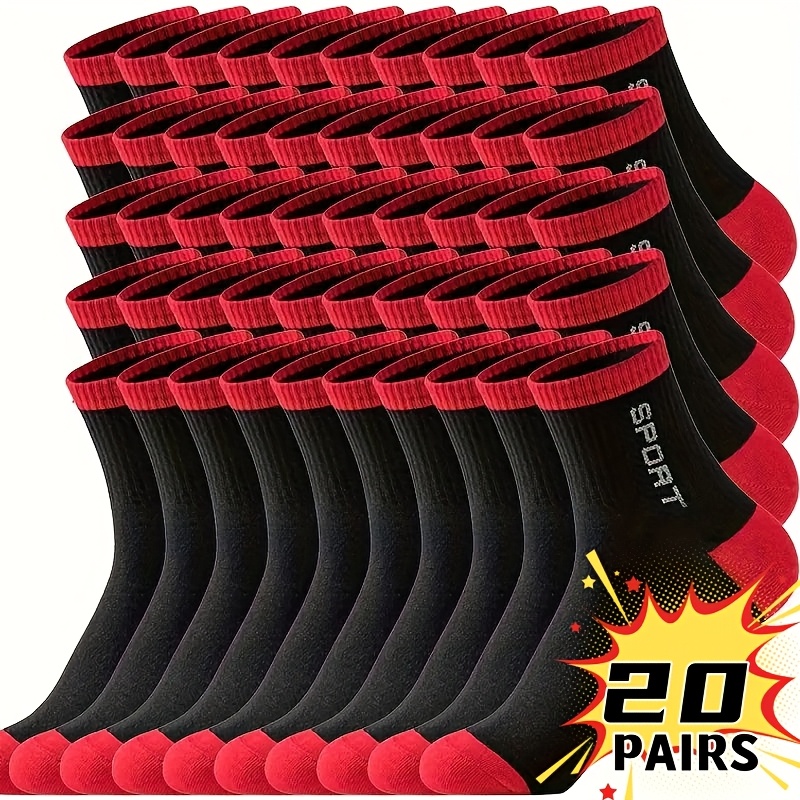 

20pairs Men's Sports Socks Breathable Comfortable Soft Casual Minimalist