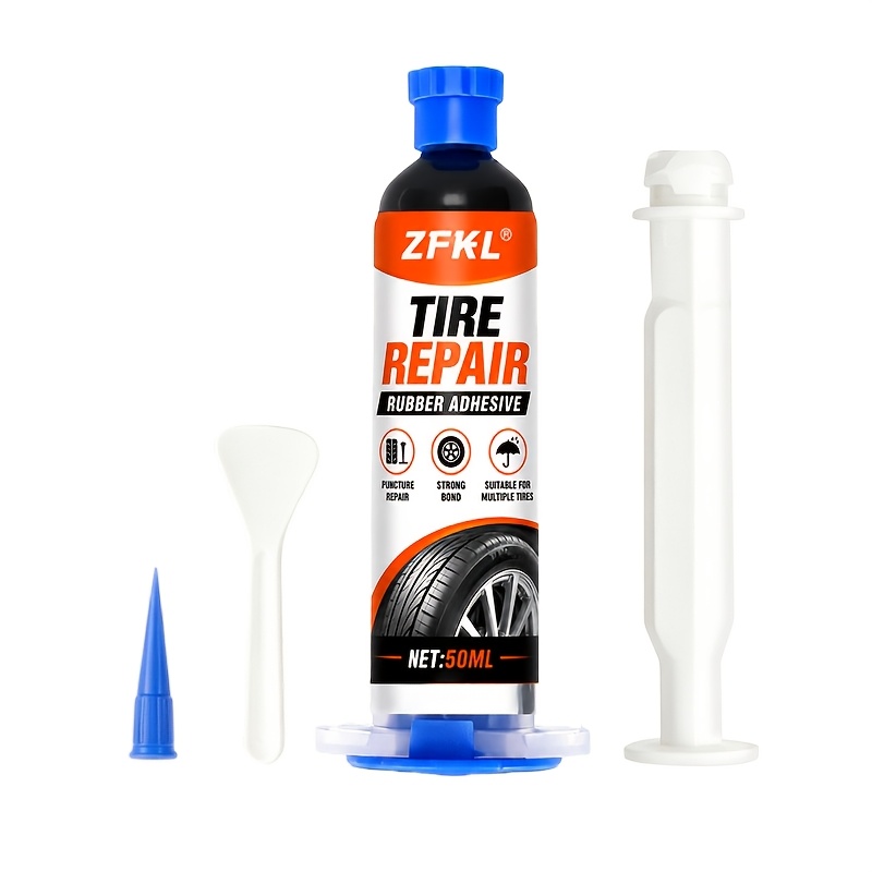 50 Ml Tire Repair Kit, For Repairing Damage, , And Scratches On Tire ; Suitable For Repairing Tires, Sealing , And Bonding Shoes; Tire Crack Sealant - Black Sealant - Sealant Rubber Care