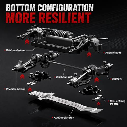 Vehículo todoterreno elegante con control remoto, 2026 (55KM/H) - No es un juguete, jugadores/coleccionistas profesionales, para competiciones deportivas dedicadas. Motor sin escobillas, 1/18, control remoto de 2.4Ghz, luces LED, neumáticos de