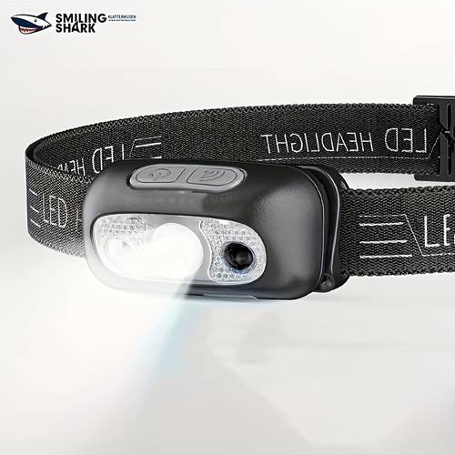 1pc led rechargeable headlamp motion sensor high brightness headlight adjustable 3 headlights with headband lightweight portable headlamps for camping fishing running