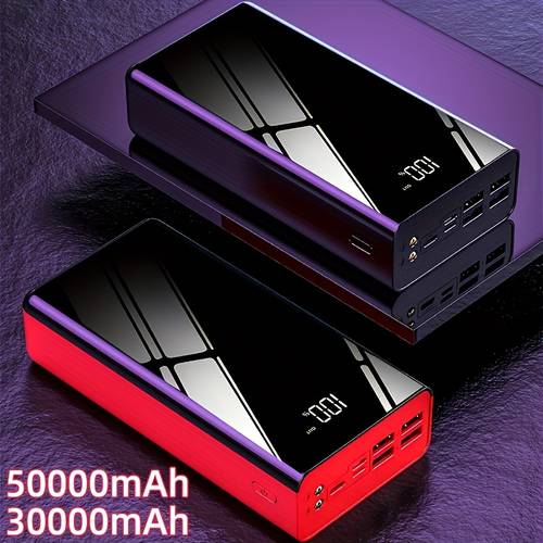 30000mah 50000mah portable power bank 22 5w charge with outdoor travel camping charging reserve battery pack large capacity power bank bidirectional fast charge