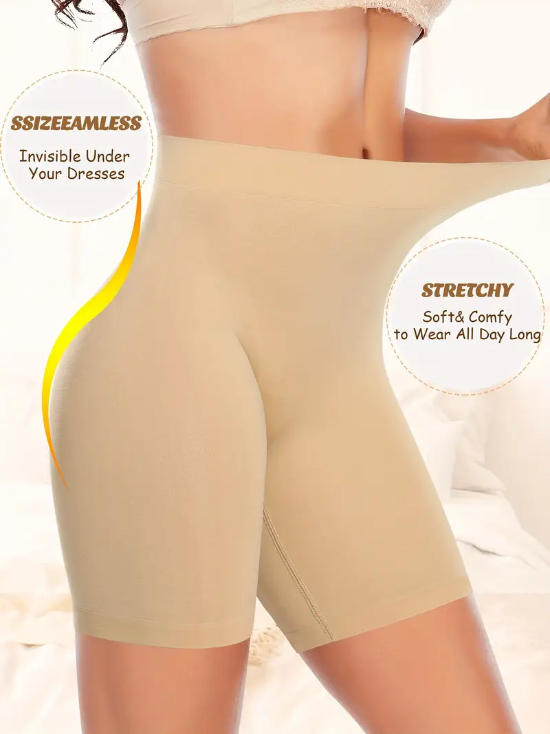 beige shorts for under dress Slip Shorts for Women Under Dress Anti Chafing Underwear Boyshorts Panties for Women Beige L