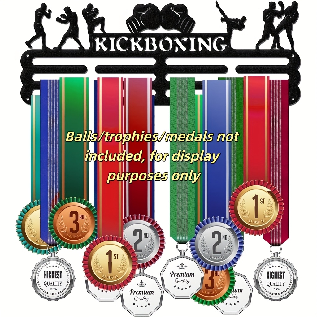 TEMU 1 Customizable Halloween Christmas Decoration Set - 1 Set Of Kickboxing Medal Hanger Display, Sturdy Competition Medal Wall Hanger, Suitable For