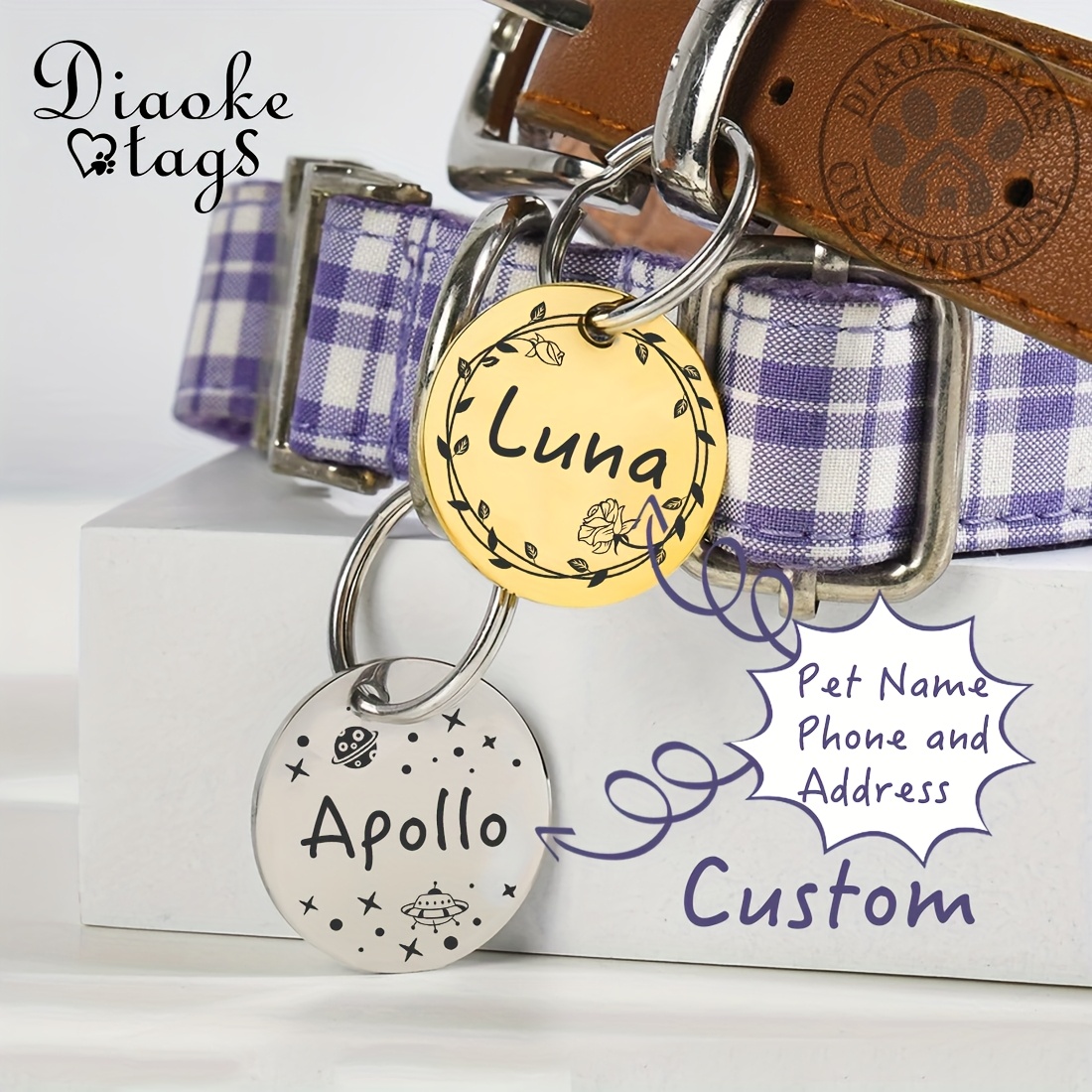Custom Dog Tags, Funny Double Sided Deep Engraved Pet ID Tags