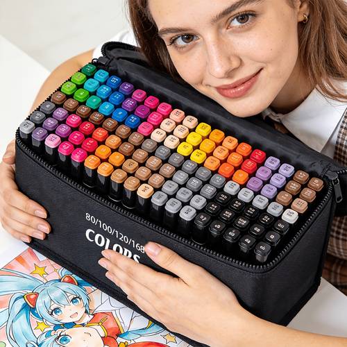 80 100 120 168pcs dual tip markers fine point suitable for adult coloring sketching painting permanent coloring markers ideal for coloring drawing marking christmas and birthday gifts professional art supplies