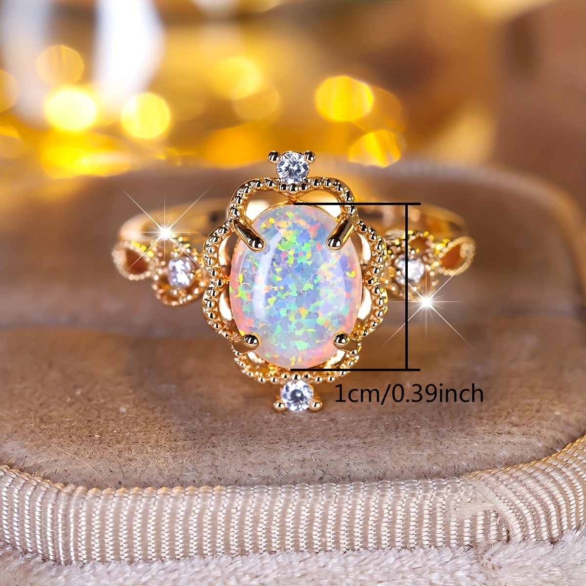 promise ring inlaid opal symbol beauty Temu