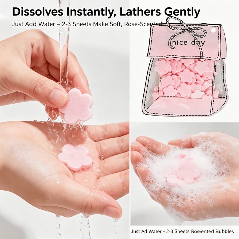 100pcs Random Portable Fruit Scented Floral Soap Sheets