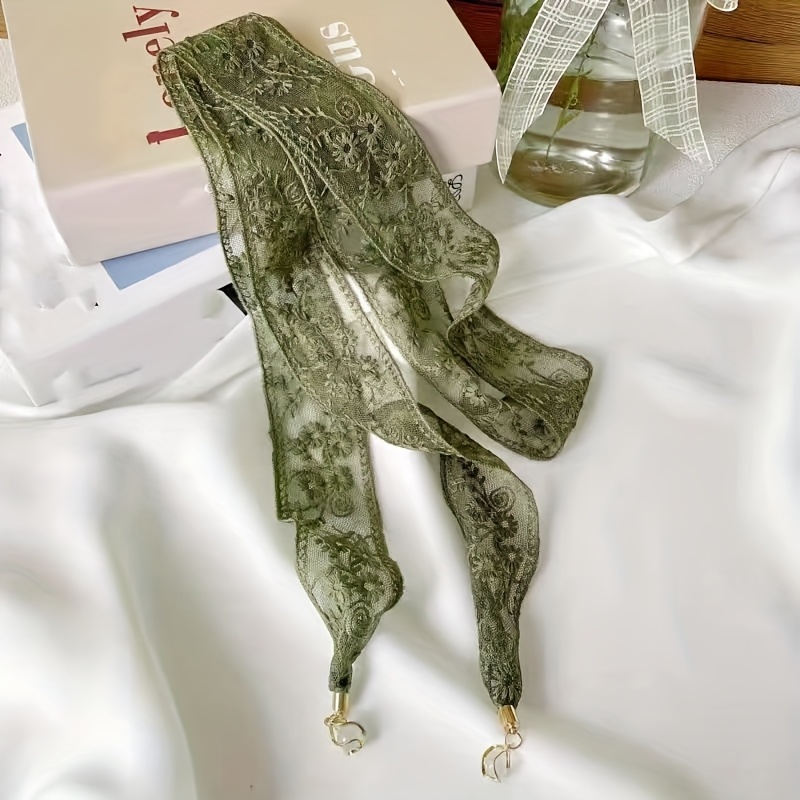 Image of 1pc Multi-functional Bohemian Lace Long Strip Crystal Pendant Women's Headband Belt, Retro Premium Decor Scarf Suitable For Daily Wear And Gifting