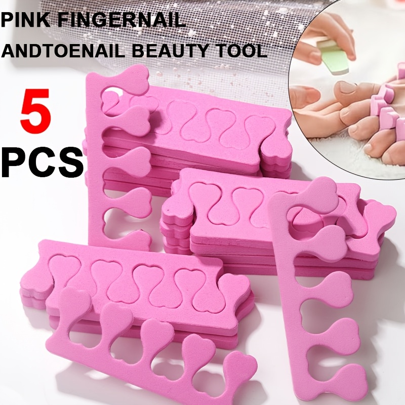 A Pack Of 5 Pink Toe Separators, Suitable For Nail Care, Made Of Soft And Elastic Material That Won't The Skin. Are And, Reusable, And Serve As A Tool For Nail Art