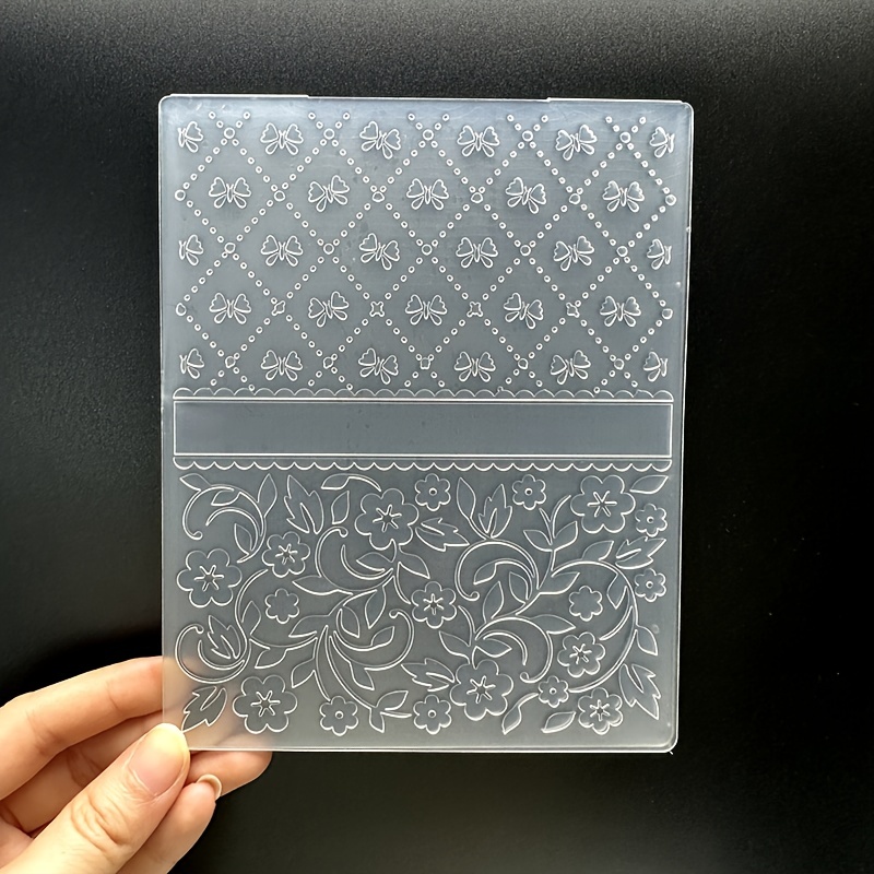 

3d Floral & Bow Embossing Folder For Diy Scrapbooking, Card Making & Crafts - Easy-to-use Plastic Template