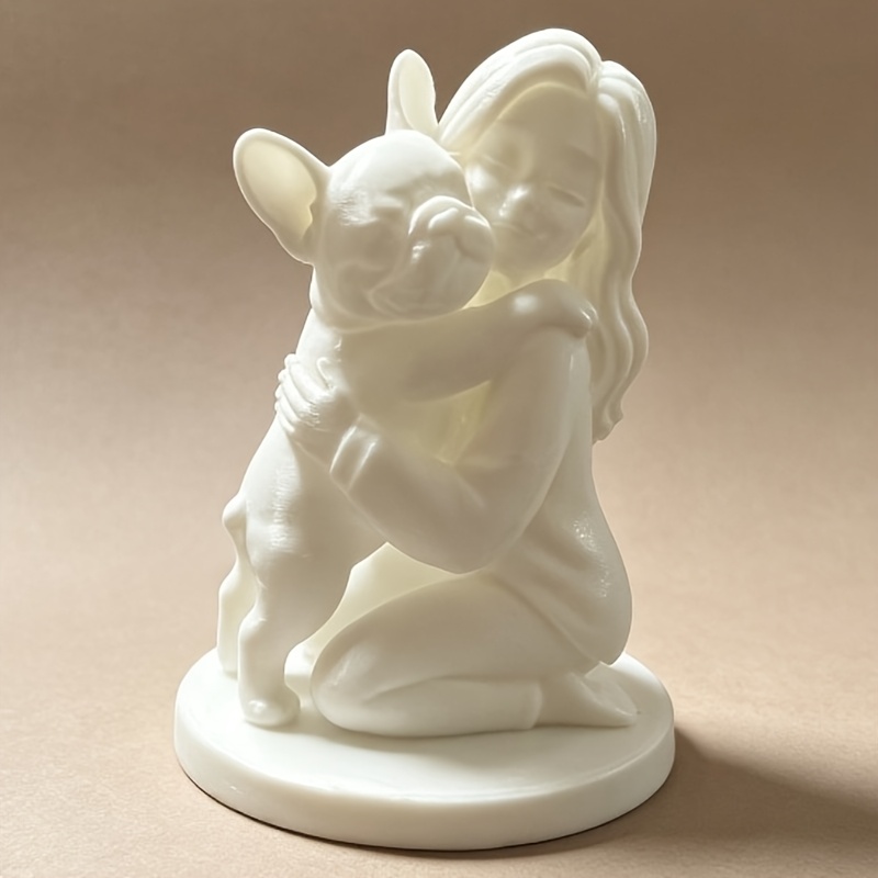 TEMU 1pc - Mini 'love With French Bulldog' Figurine Ornament, Decor. Perfect Gift For Easter, Valentine's Day, Mother's Day, And Other Holidays.