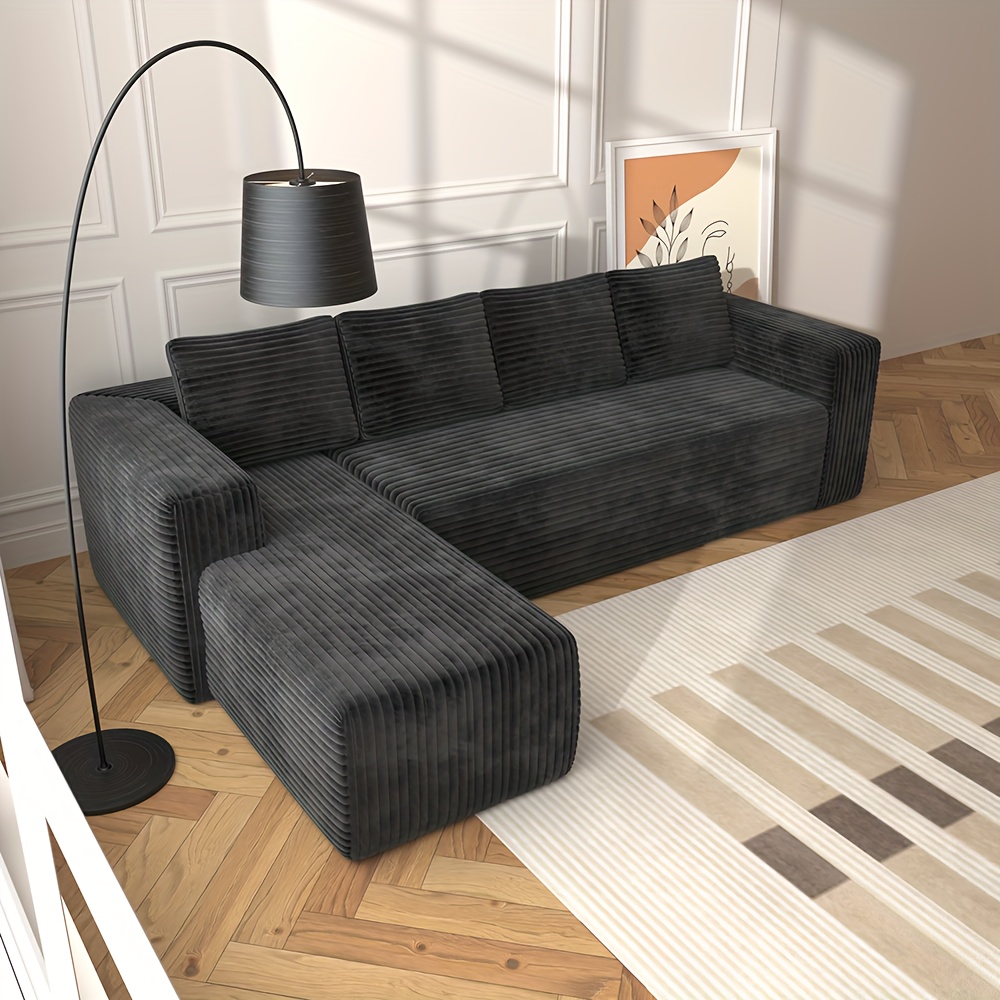 l shaped recliner sectional sofa modern modular deep seated sofa with   recliner upholstered sofa suitable for living room or bedroom no   black