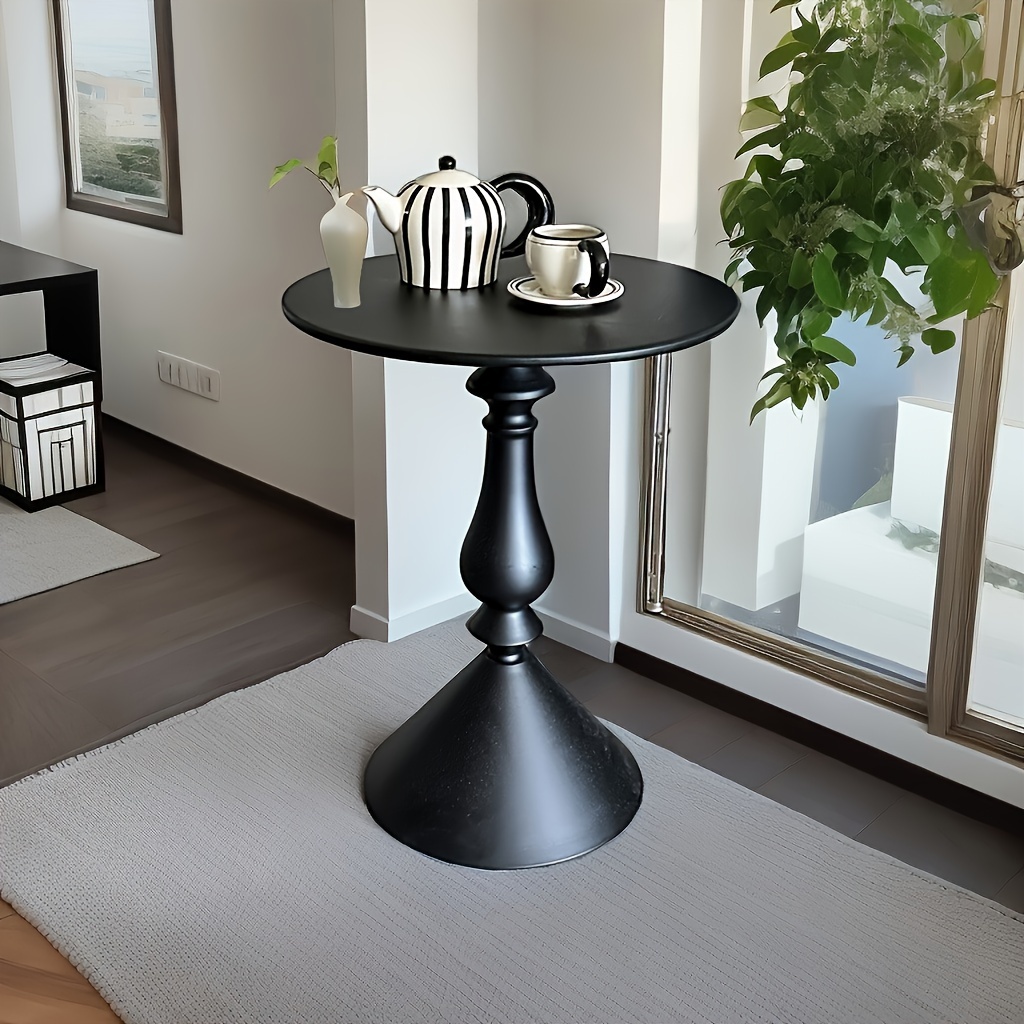 TEMU Minimalistischer Metall Beistelltisch - , Weißer Endtisch für Wohnzimmer, Schlafzimmer, Balkon - Ideal für Mietwohnungen & Wohndekoration