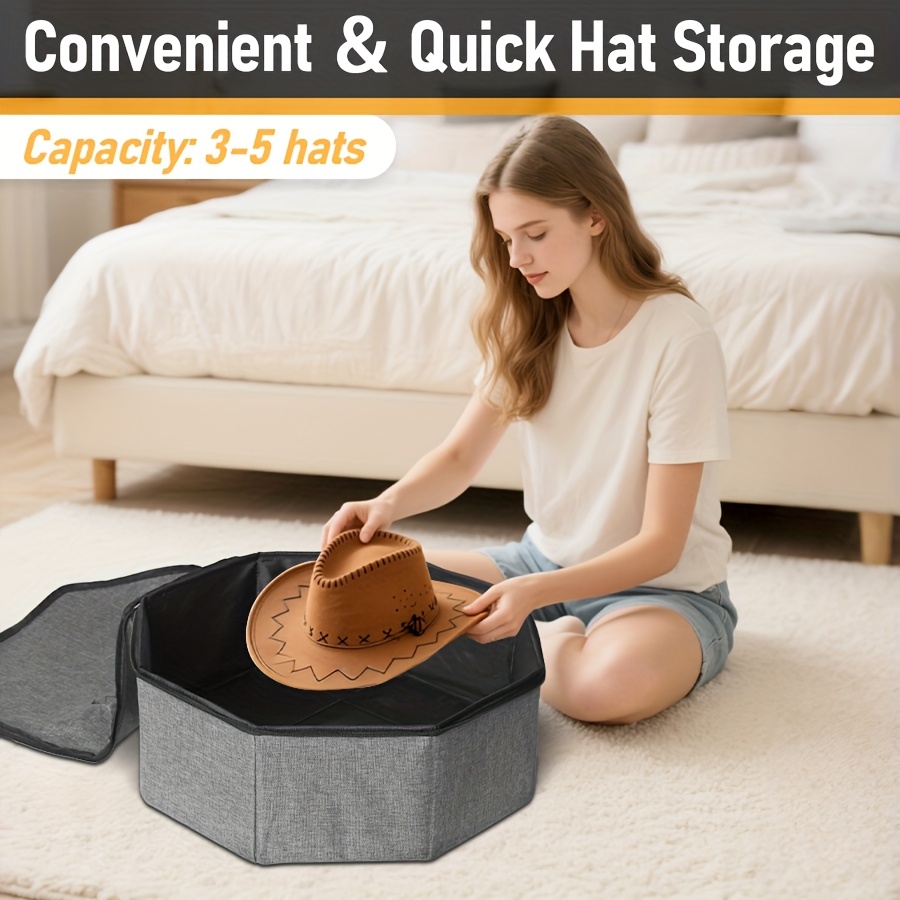 Flcivsh Étui à Chapeau de Voyage, Étui de Voyage à Chapeau, Boîte