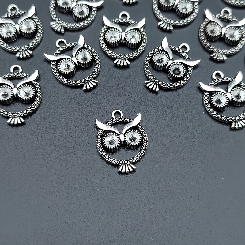 

15pcs Bohemian Style Antique Silvery Cute Animal Owl Pendant Women' Vintage Handmade Jewelry Earrings Necklace Accessories