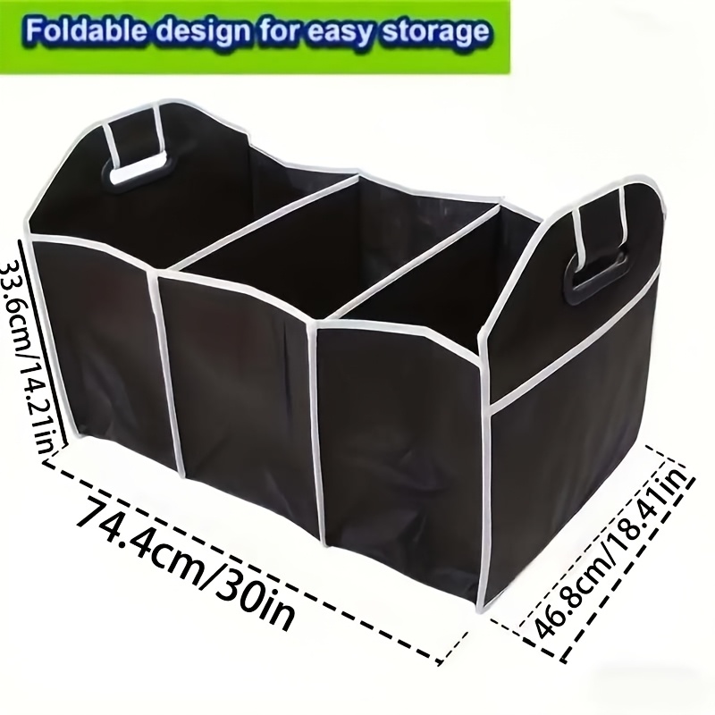 TEMU 1 Motors Trunk Storage Bag, Portable Foldable Waterproof Car Storage Bag, 3 Compartments, Suitable For Suvs, Trucks, And Sedans. 2 Blind Boxes Are Included As A Gift