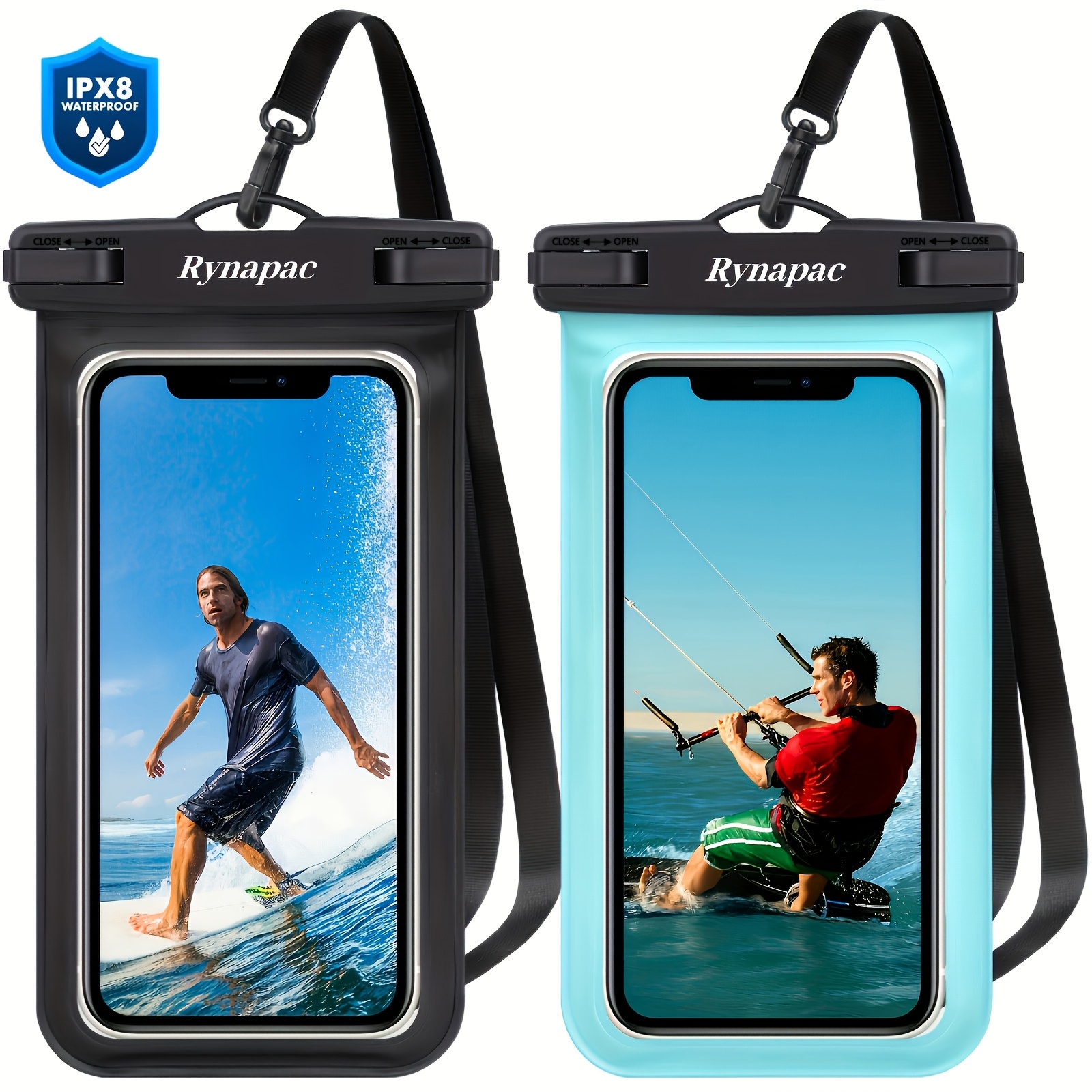 TEMU 2pcs Pochette Téléphone Universelle - Étui IPX8 pour Iphone 14 13 12 11 Pro Max Samsung Galaxy Téléphone Portable Jusqu'à 7.0" Sac Sec Téléphone