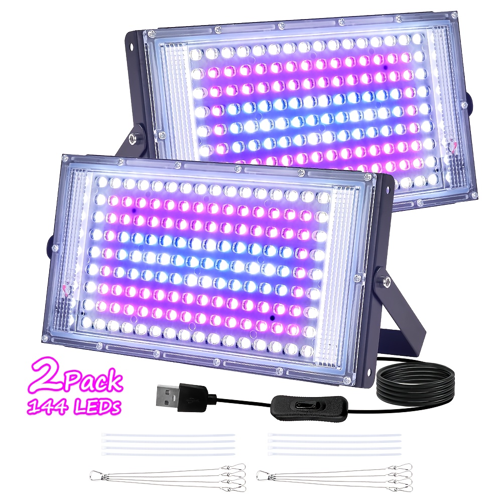 TEMU Set Of 1/2/3 Containing 144 Leds That Provide Light For Growing Plants, Featuring A 5v Usb Plug. This Hanging Includes An Switch And Is Suitable