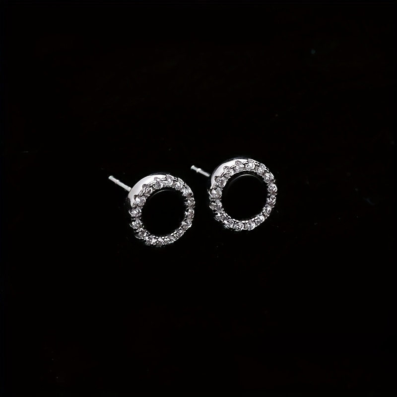 TEMU Synthetic Synthetic Zircon​​ Stud Earrings Trendy Hip-hop Niche Design Sense Individual Fashion Versatile Men's Jewelry Suitable For Daily Wear