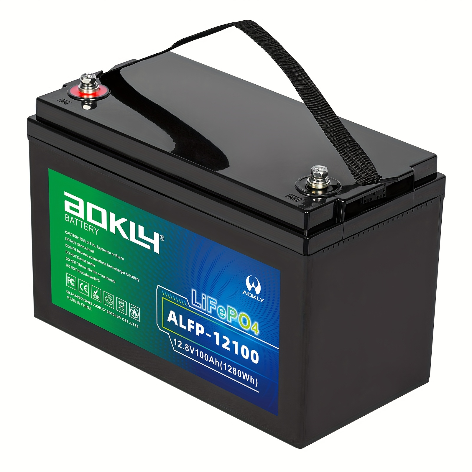 12v 100ah lifepo4 lithium battery, movable backup power, built-in
