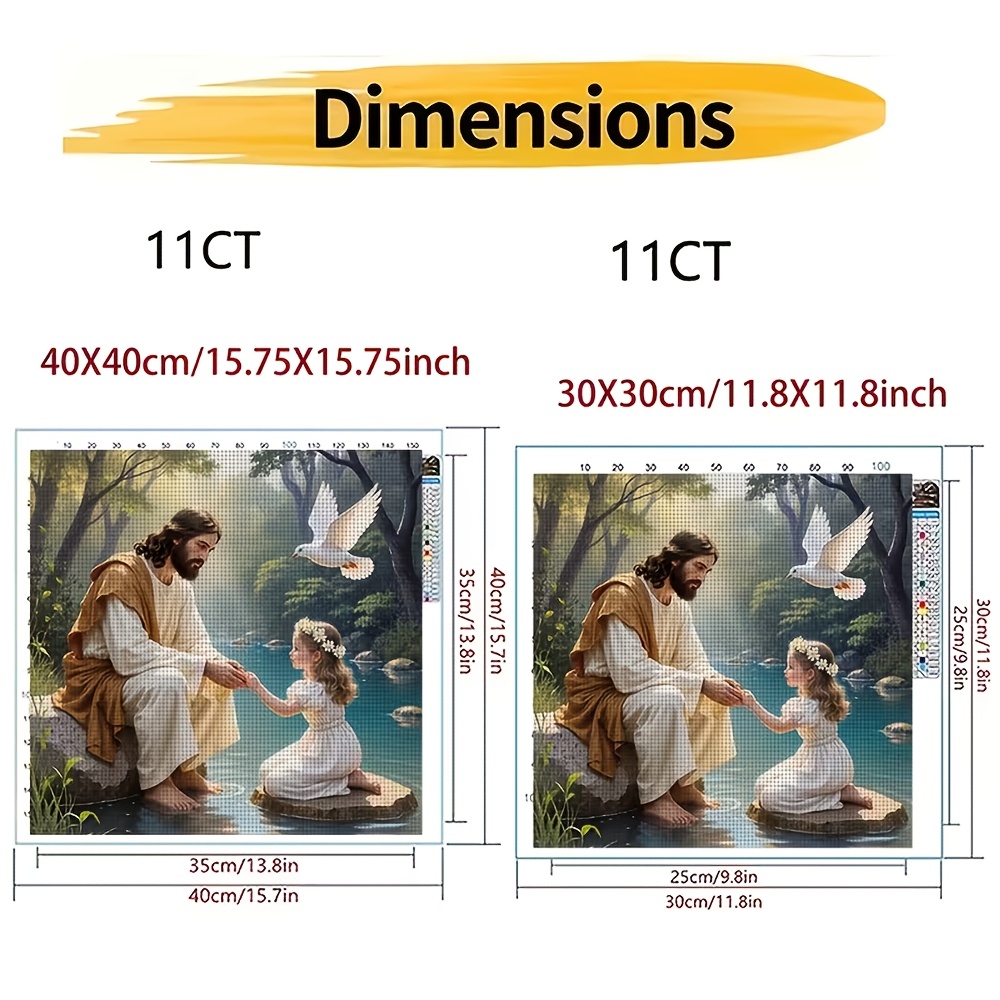 11CT Frameless Cross Stitch Kit, Sunflower Field Sunset Design