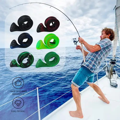 6pcs Fishing Pole Sleeves for Travel, Protective Rod Socks, Rod Cover for Boat Rod Lockers, Different Colors 67 X 1.4 Inch, for Fishing Party * Lovers 6pcs Fishing Pole Sleeves for Travel, Protective Rod Socks, Rod Cover for Boat Rod Lockers, Different Colors 67 X 1.4 Inch, for Fishing Party * Lovers