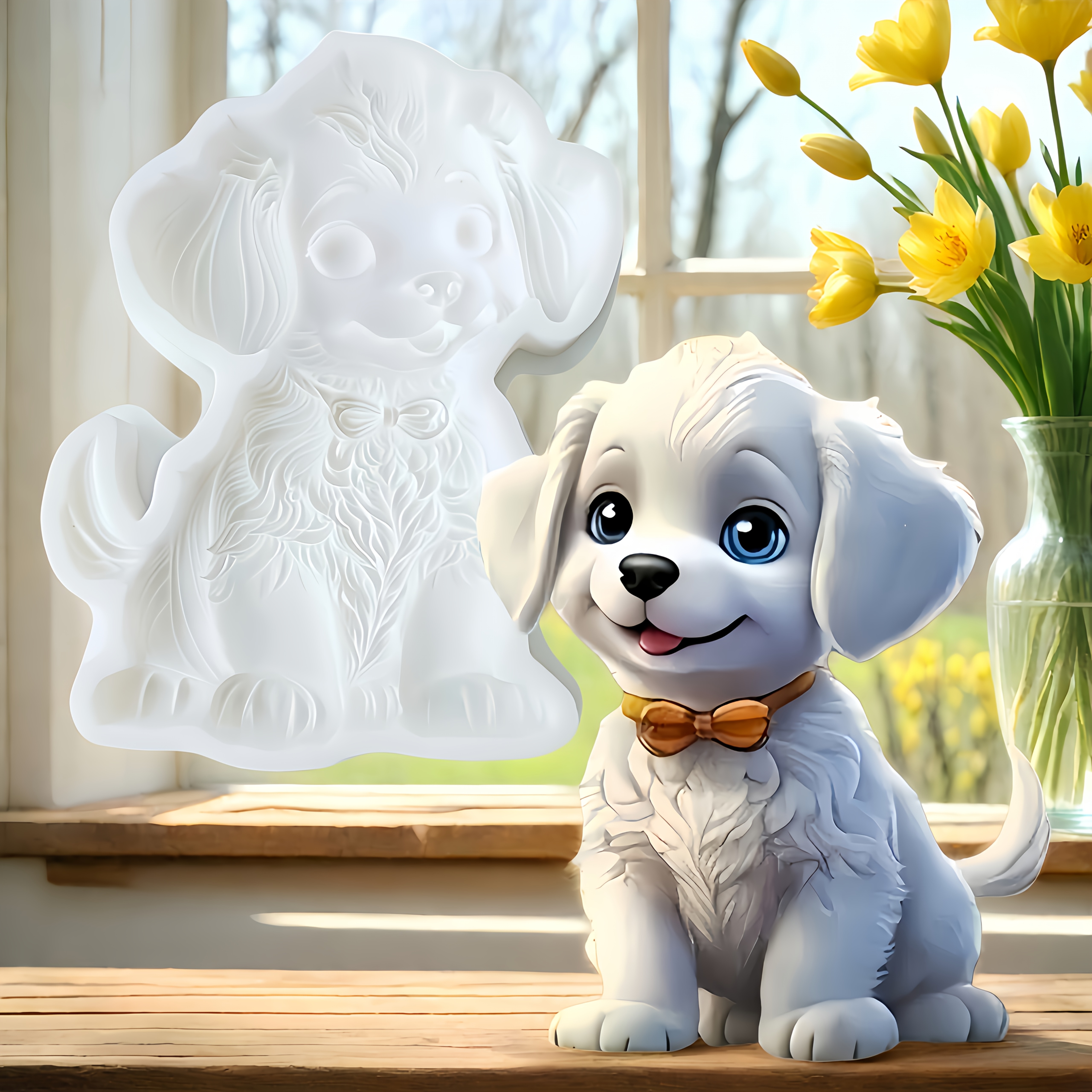TEMU 1pc Baking Silicone Dog Cake Mold - Design For Christmas, Halloween, Easter, Thanksgiving - Baking, Chocolate, And Diy Crafts, Dog Baking