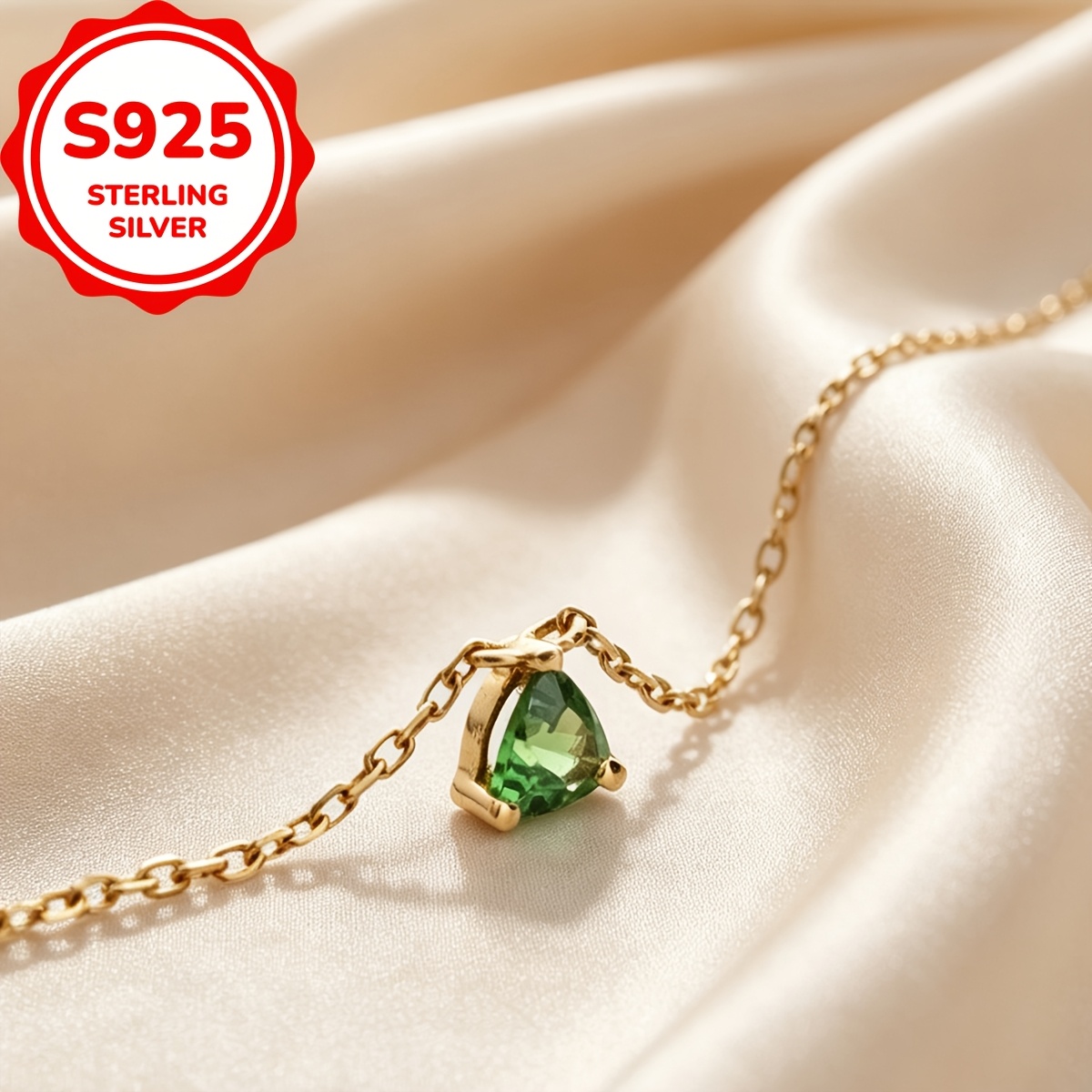 Women's S925 Sterling Silver Teardrop Pendant Necklace