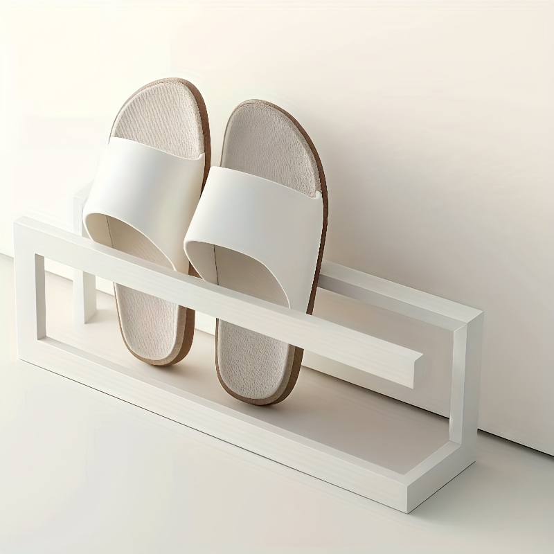 1pc Modern Metal Free Standing Shoe Rack, Dual-tiered Shoe Storage Organizer For Entryway, Bedroom, Living Room - Space- Design, No Power Needed, Easy Assembly, Shoe Storage Organize