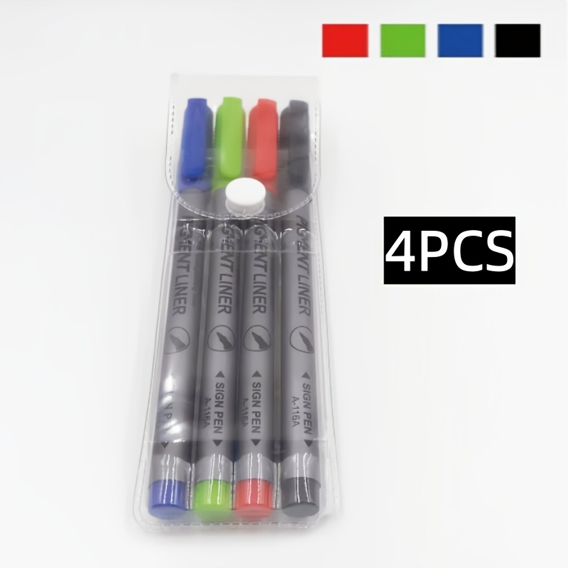E-shop 4 Stück , wasserfeste, schnelltrocknende Zeichenstifte mit feiner Spitze, Liner-Stifte, Marker Unterschriftenstifte – 0,5 mm Spitze, vier